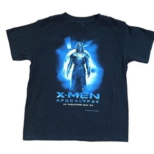 Hanes X-Men Apocalypse Short Sleeve Crewneck Boys Large 14-16 Black Tee